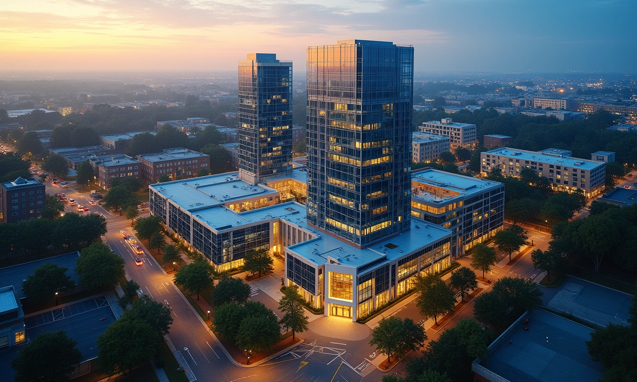 Dunwoody Georgia commercial real estate development site aerial view