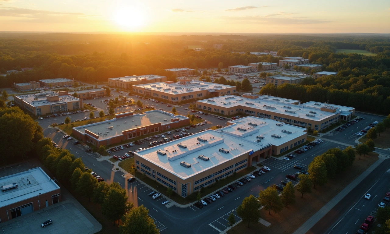 Aerial view of Johns Creek Georgia Technology Corridor commercial development