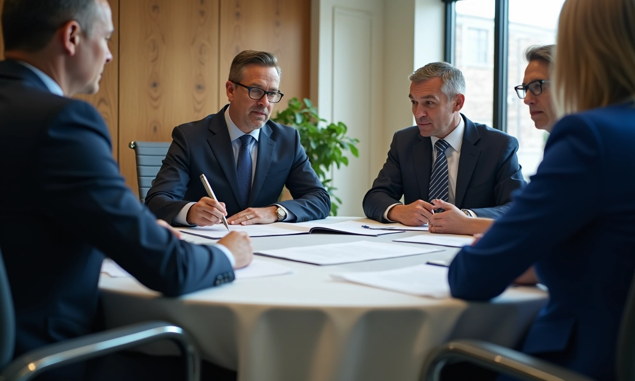 Senior and mezzanine lenders at round table loan review