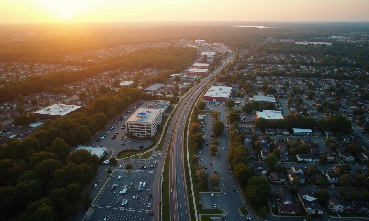 Aerial view of Milton Georgia mixed-use development corridor