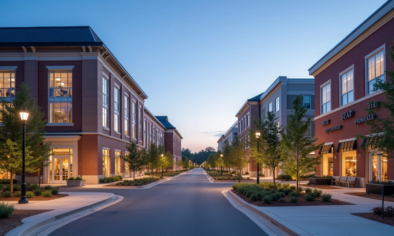 Suwanee Town Center pedestrian district retail and multifamily development
